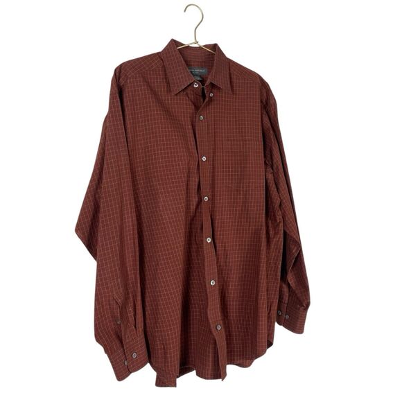 Banana Republic Shirt Mens Size Large Burgundy Plaid‎ Button Up Relaxed Fit 0003 - Picture 5 of 8